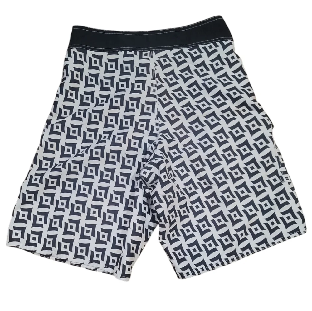 F54 Factor 54 black white geometric print board shorts swim trunks water sports